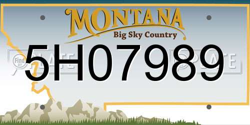 5H07989 Montana License Plate