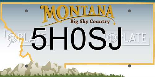 5H0SJ Montana License Plate