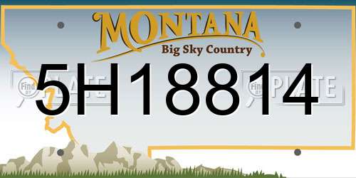 5H18814 Montana License Plate