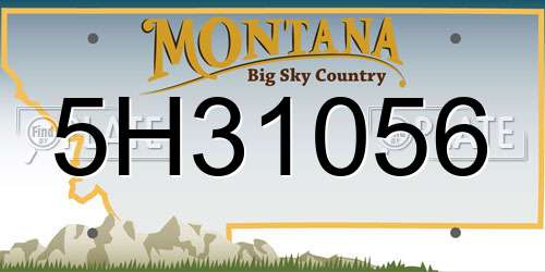 5H31056 Montana License Plate