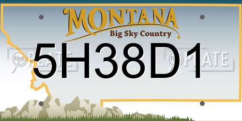 5H38D1 Montana License Plate