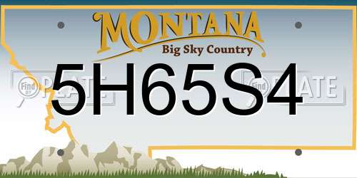 5H65S4 Montana License Plate