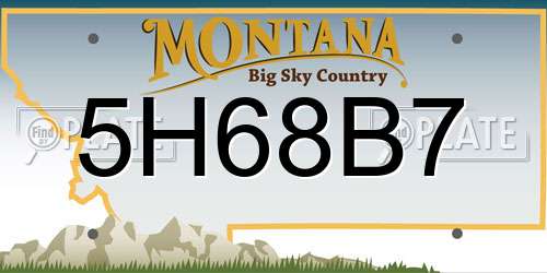 5H68B7 Montana License Plate