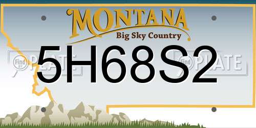 5H68S2 Montana License Plate