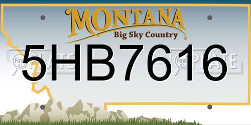 5HB7616 Montana License Plate