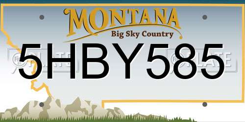 5HBY585 Montana License Plate