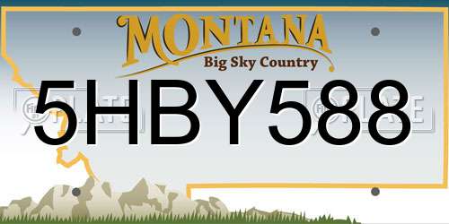 5HBY588 Montana License Plate