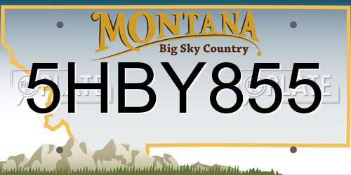 5HBY855 Montana License Plate