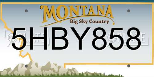5HBY858 Montana License Plate