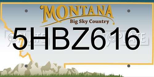 5HBZ616 Montana License Plate