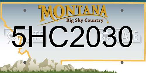 5HC2030 Montana License Plate