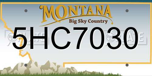 5HC7030 Montana License Plate