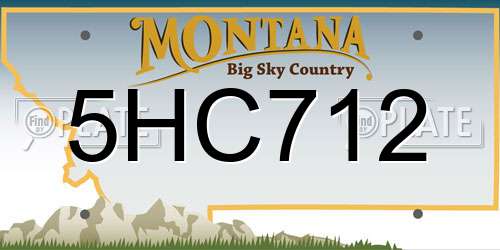 5HC712 Montana License Plate