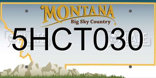 5HCT030 Montana License Plate