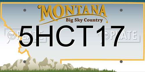 5HCT17 Montana License Plate