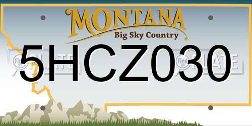 5HCZ030 Montana License Plate