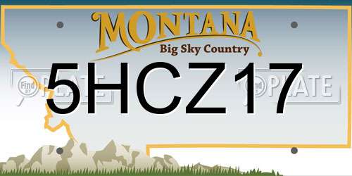 5HCZ17 Montana License Plate