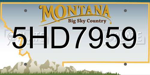 5HD7959 Montana License Plate