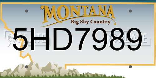 5HD7989 Montana License Plate