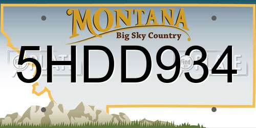 5HDD934 Montana License Plate