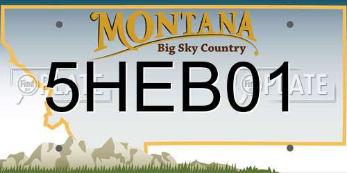 5HEB01 Montana License Plate