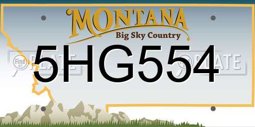 5HG554 Montana License Plate