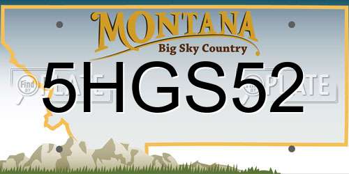 5HGS52 Montana License Plate