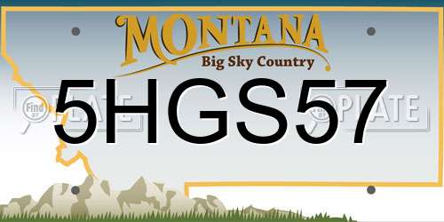 5HGS57 Montana License Plate