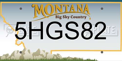 5HGS82 Montana License Plate