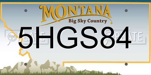 5HGS84 Montana License Plate