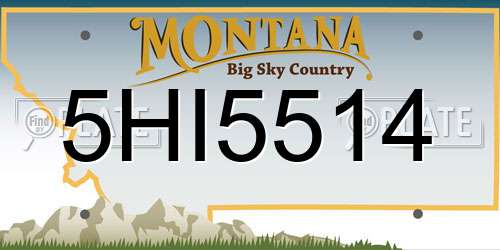 5HI5514 Montana License Plate