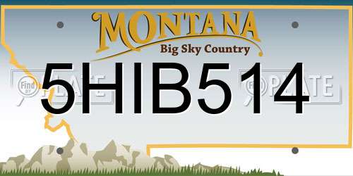 5HIB514 Montana License Plate