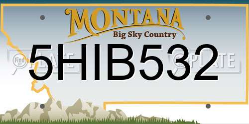 5HIB532 Montana License Plate