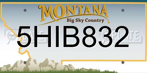 5HIB832 Montana License Plate