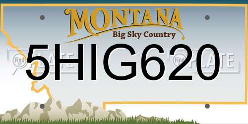 5HIG620 Montana License Plate