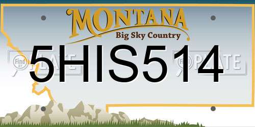5HIS514 Montana License Plate