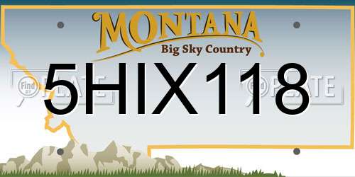 5HIX118 Montana License Plate
