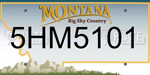 5HM5101 Montana License Plate