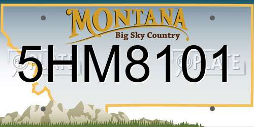 5HM8101 Montana License Plate