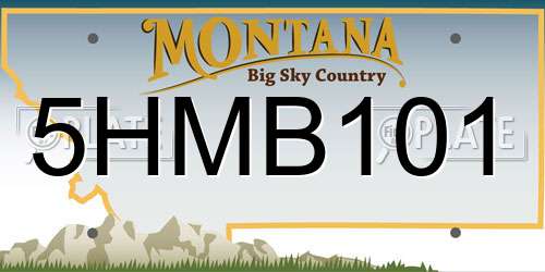 5HMB101 Montana License Plate