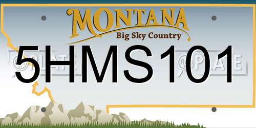 5HMS101 Montana License Plate