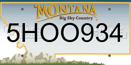 5HOO934 Montana License Plate