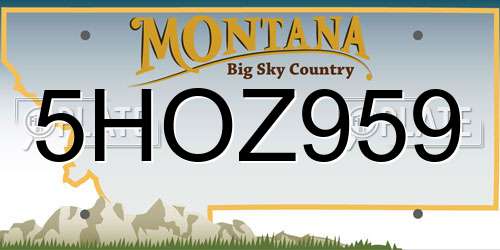 5HOZ959 Montana License Plate