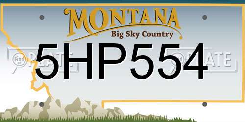 5HP554 Montana License Plate