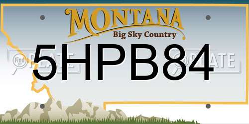 5HPB84 Montana License Plate