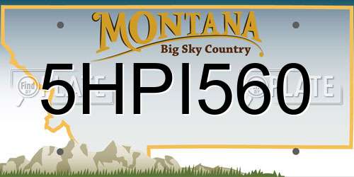 5HPI560 Montana License Plate
