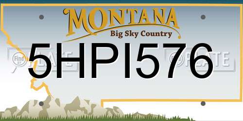 5HPI576 Montana License Plate