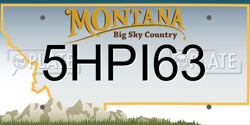 5HPI63 Montana License Plate