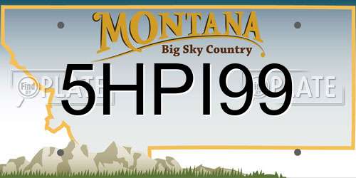 5HPI99 Montana License Plate
