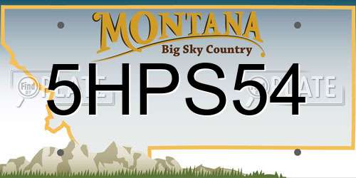 5HPS54 Montana License Plate